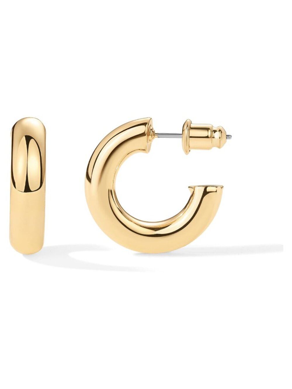 Chunky Gold Hoop Earrings 14K Gold Plated Lightweight 20mm Hoops